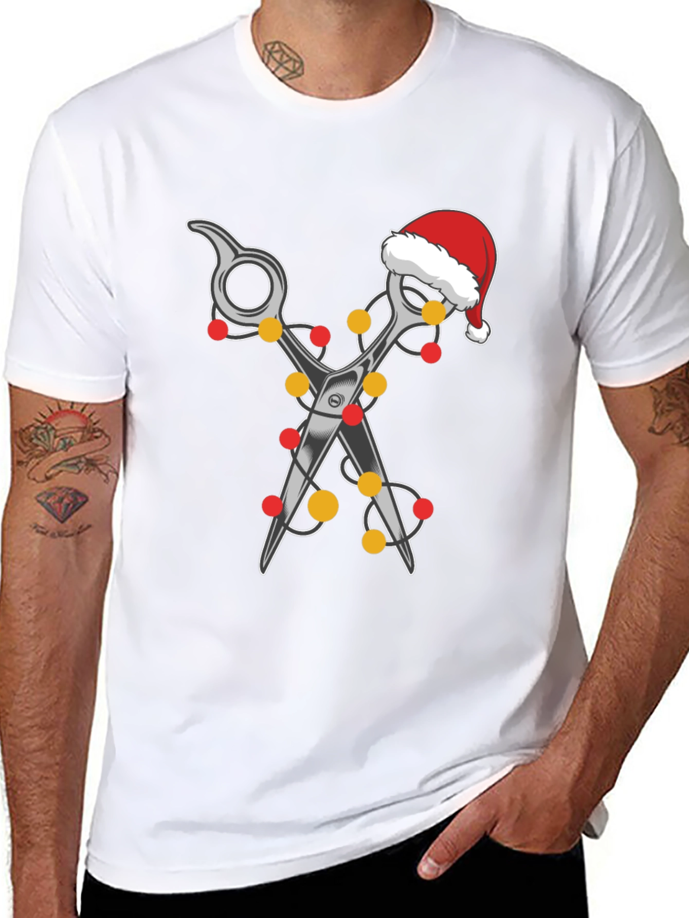 Festive Barber T-Shirt: Holiday Hair Stylist Tee