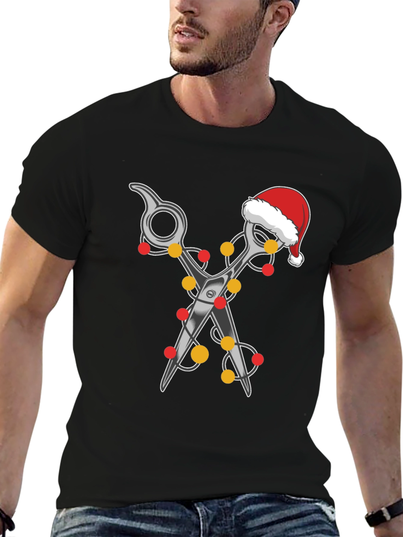 Festive Barber T-Shirt: Holiday Hair Stylist Tee