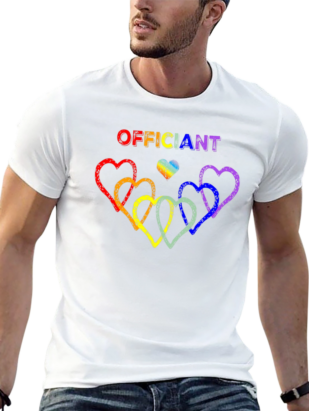 Officiant Rainbow Heart Pride T-Shirt