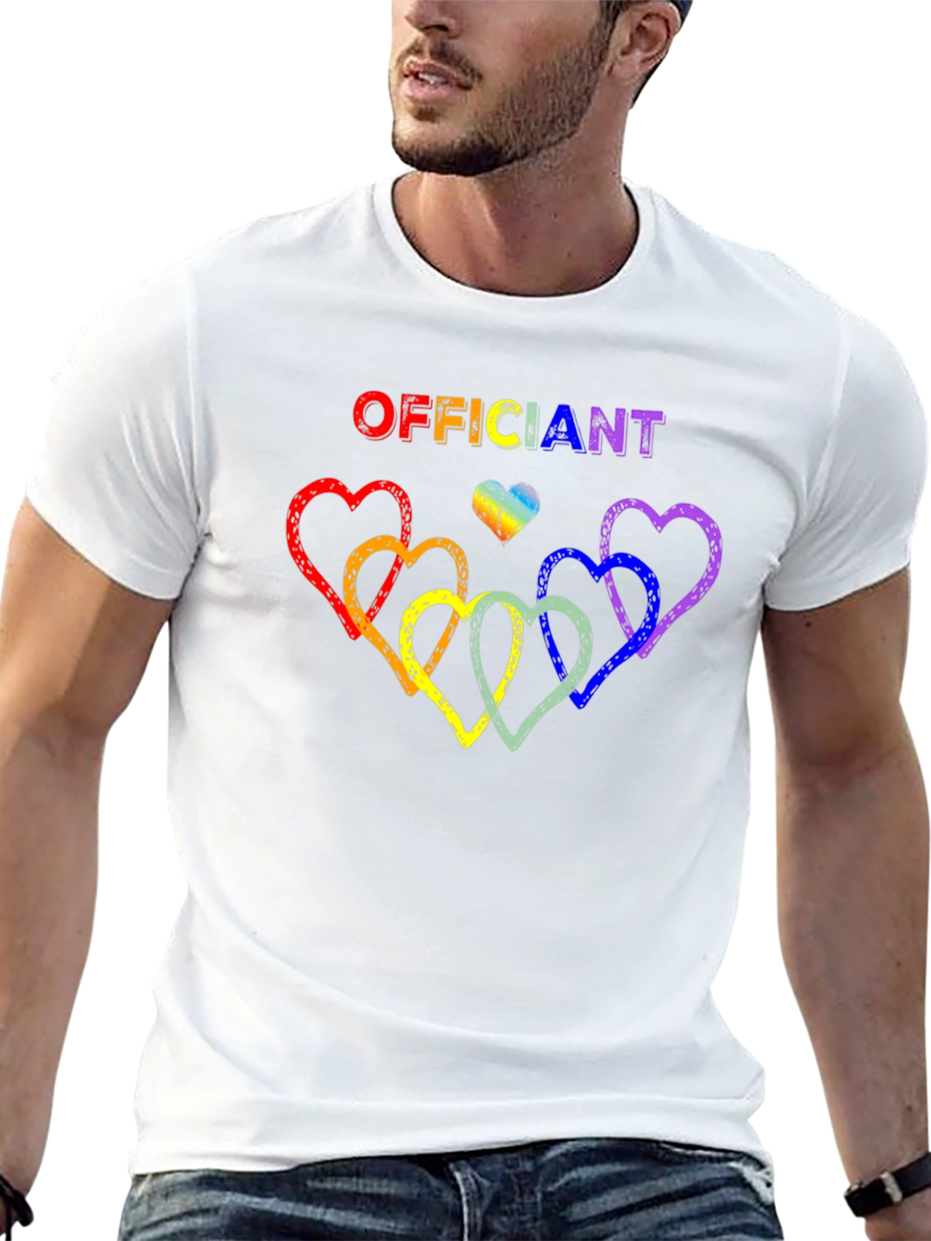 Officiant Rainbow Heart Pride T-Shirt