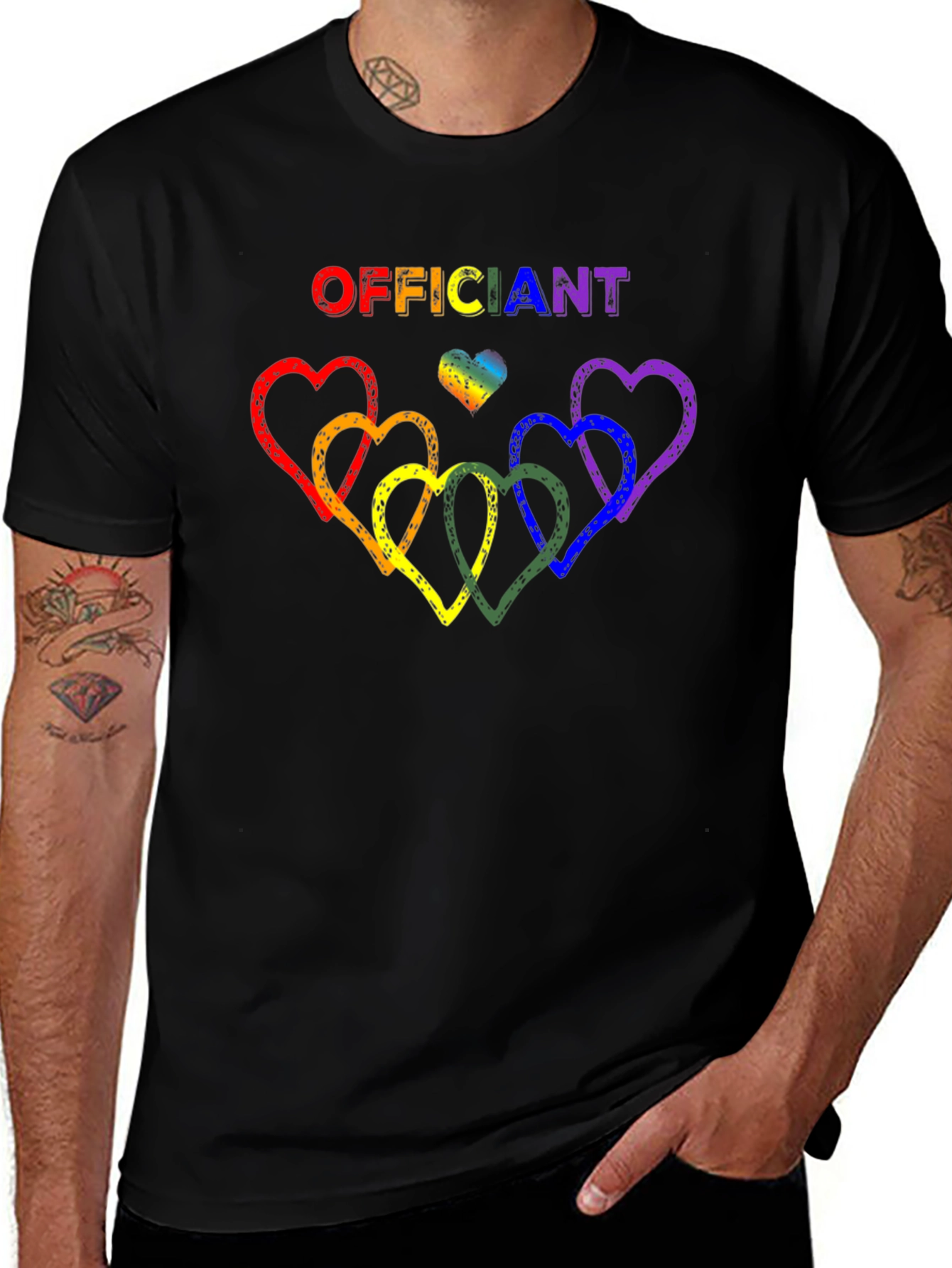 Officiant Rainbow Heart Pride T-Shirt