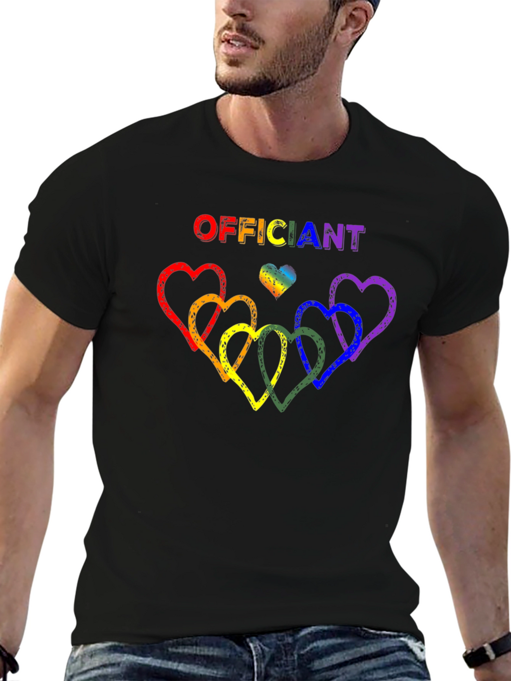 Officiant Rainbow Heart Pride T-Shirt
