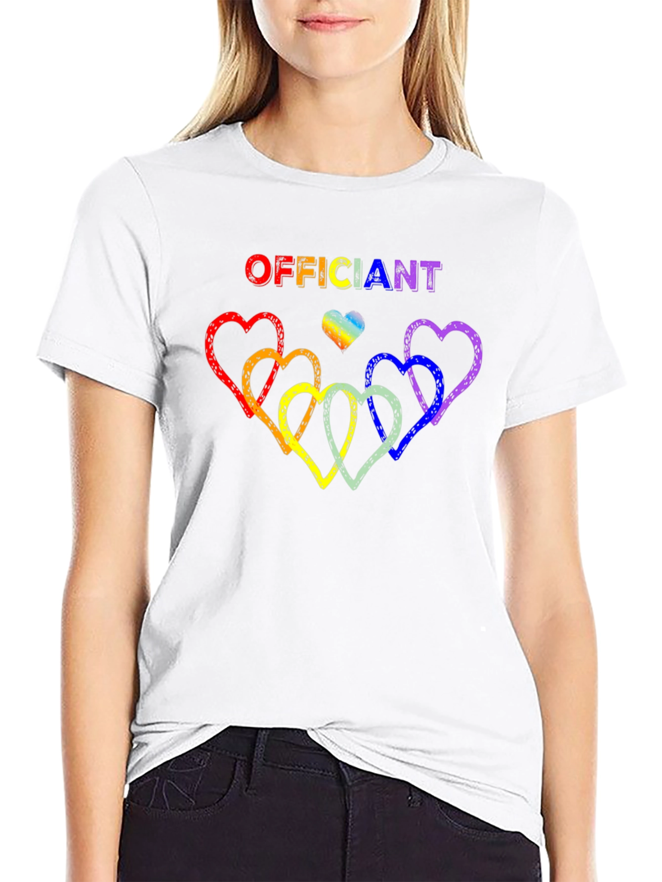 Officiant Rainbow Heart Pride T-Shirt