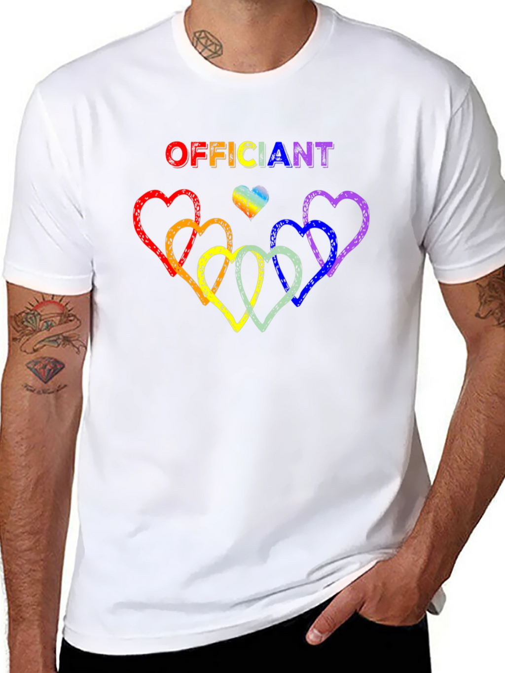 Officiant Rainbow Heart Pride T-Shirt