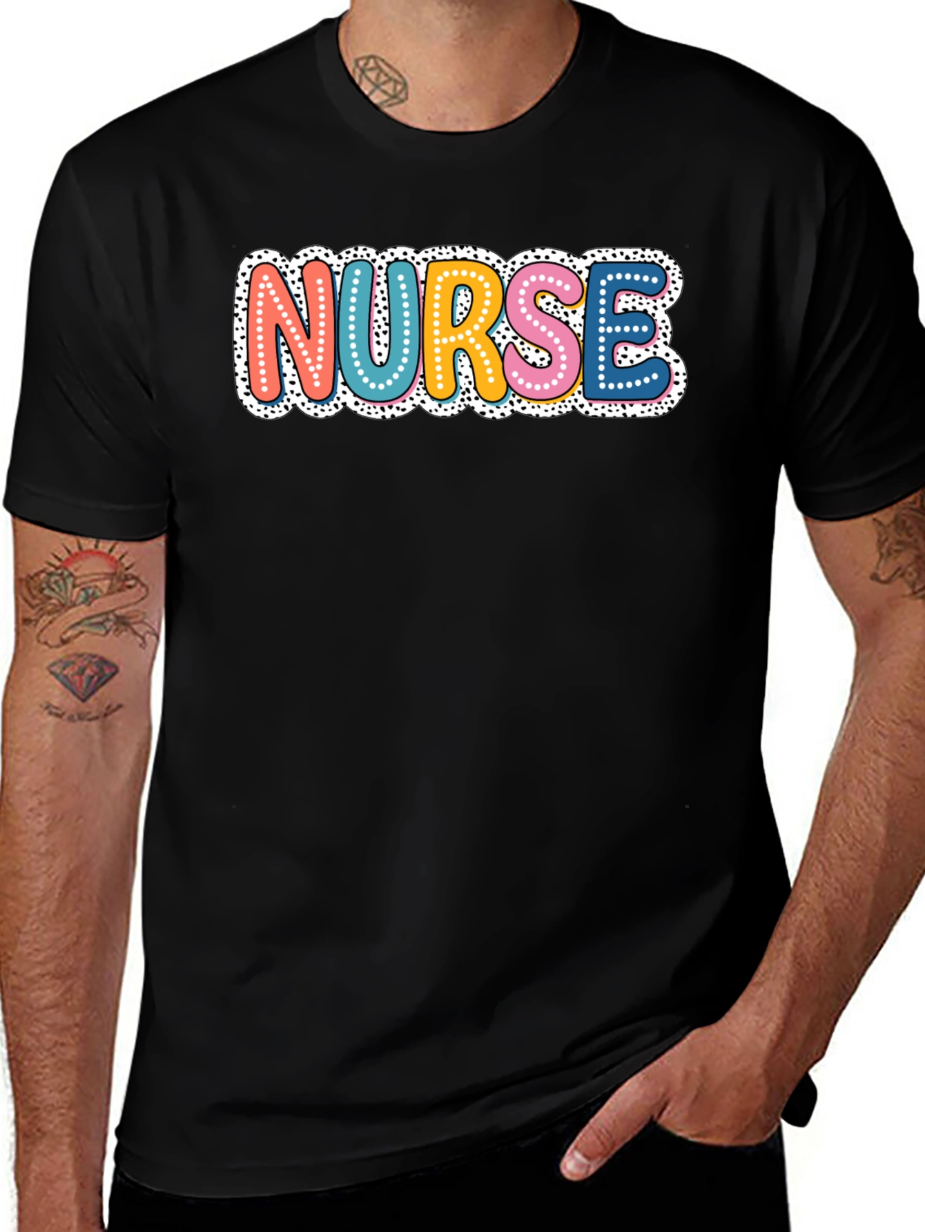 Colorful Nurse T-Shirt - Novelty Graphic Tee