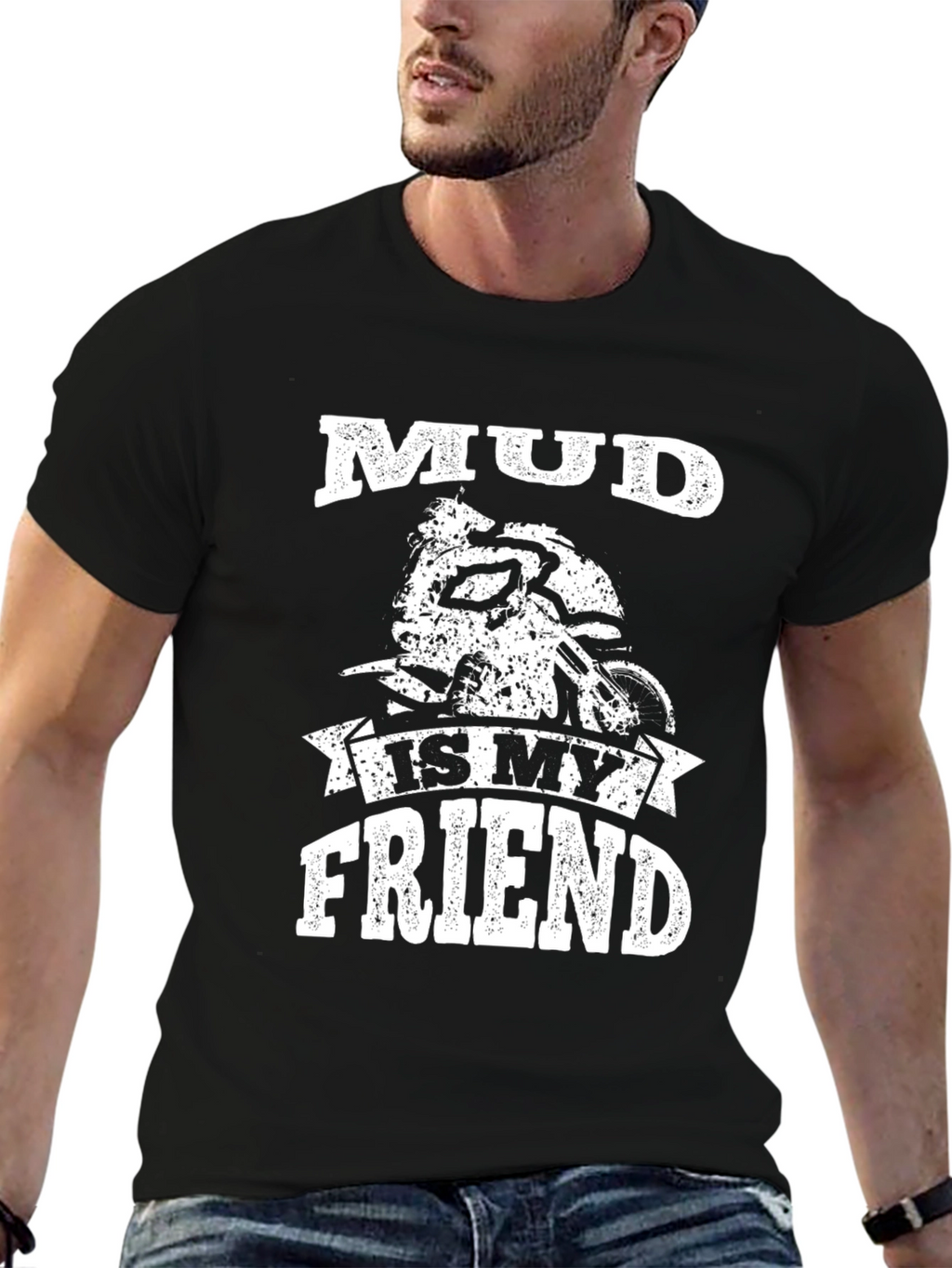 Mud Is My Friend Black Graphic Tee
