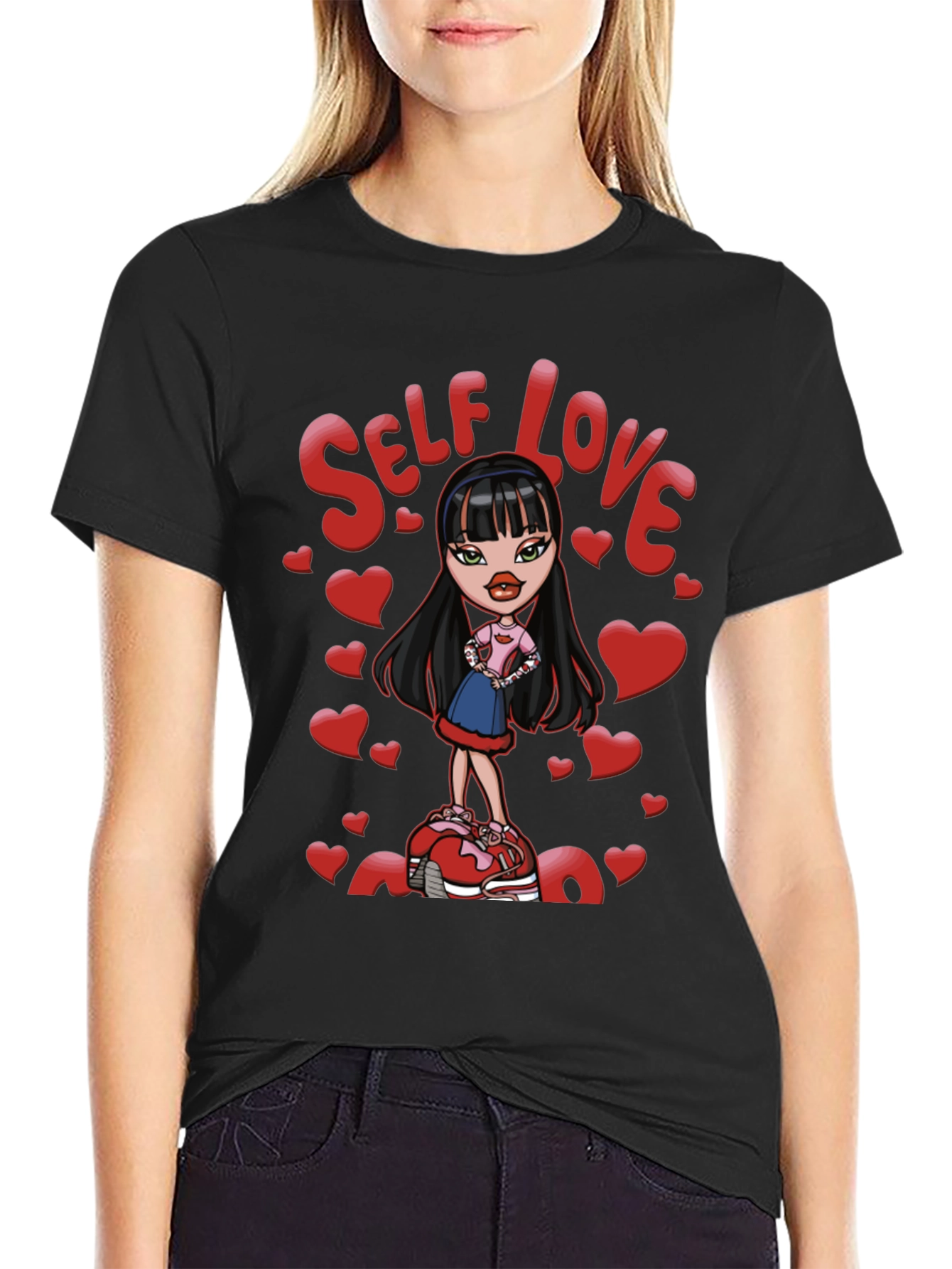 Self Love Bratz Doll Graphic Tee - Black