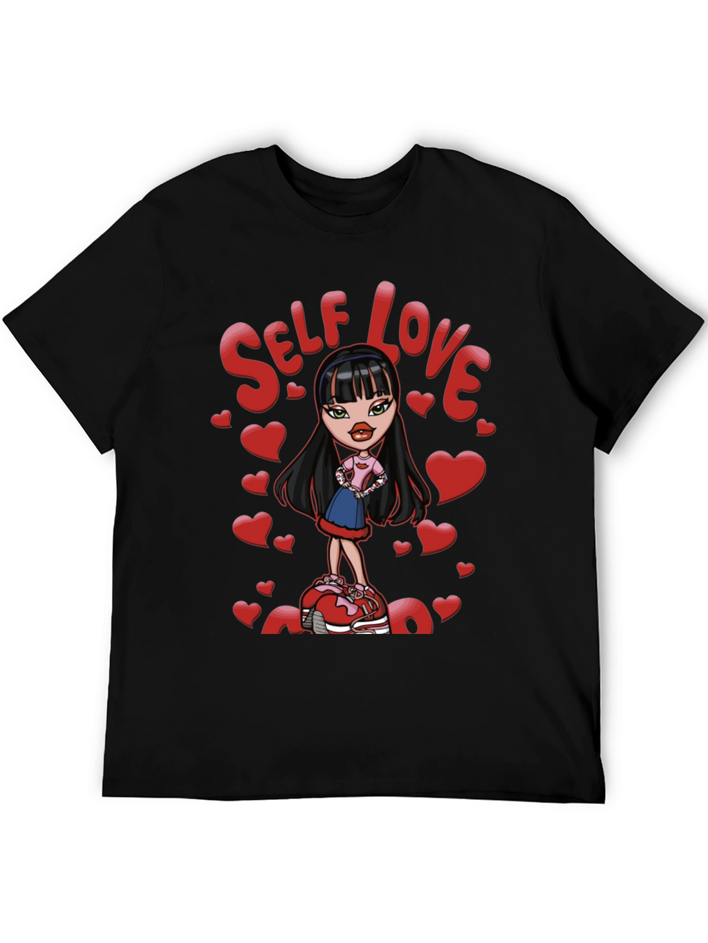 Self Love Bratz Doll Graphic Tee - Black