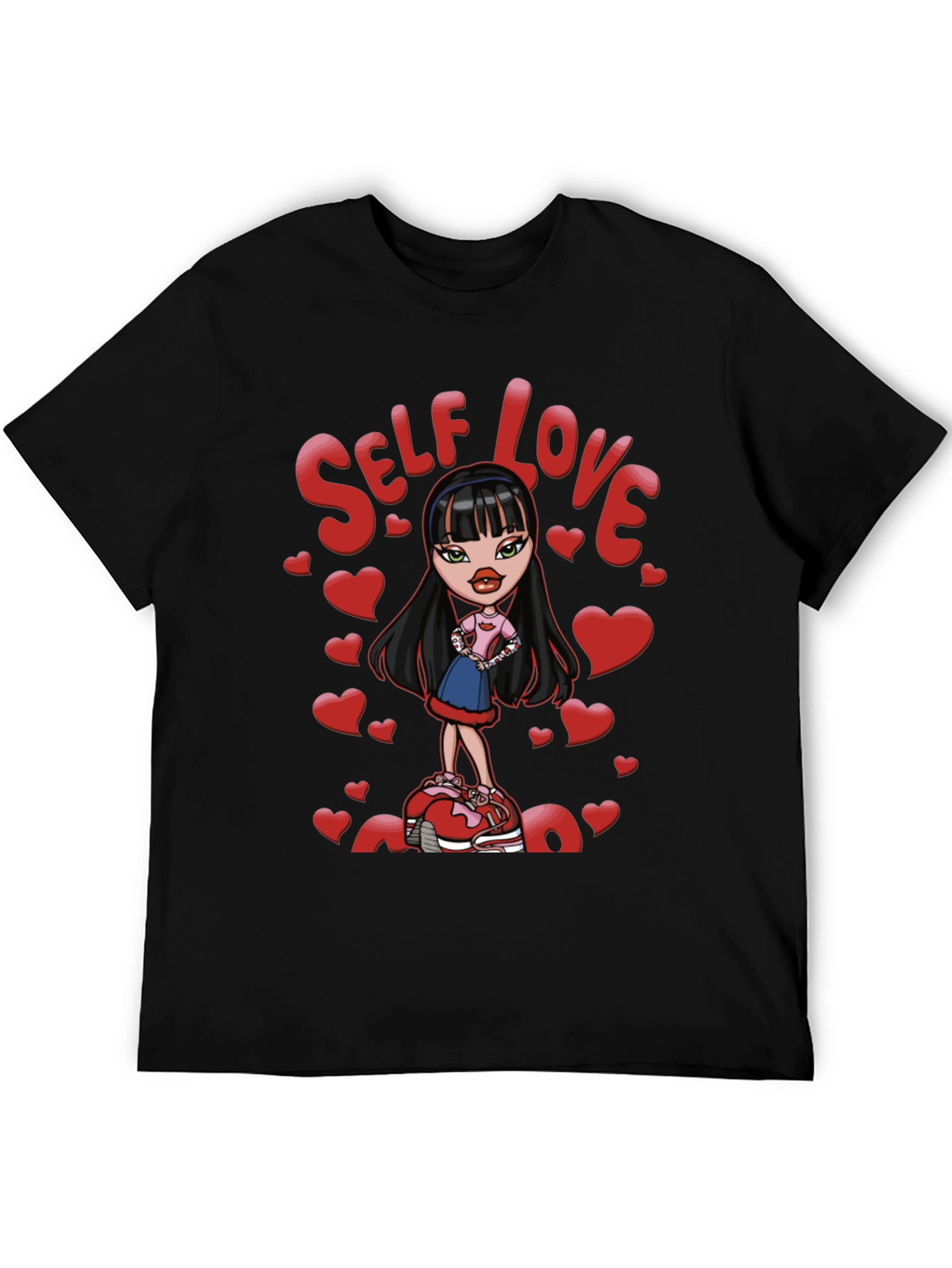 Self Love Bratz Doll Graphic Tee - Black