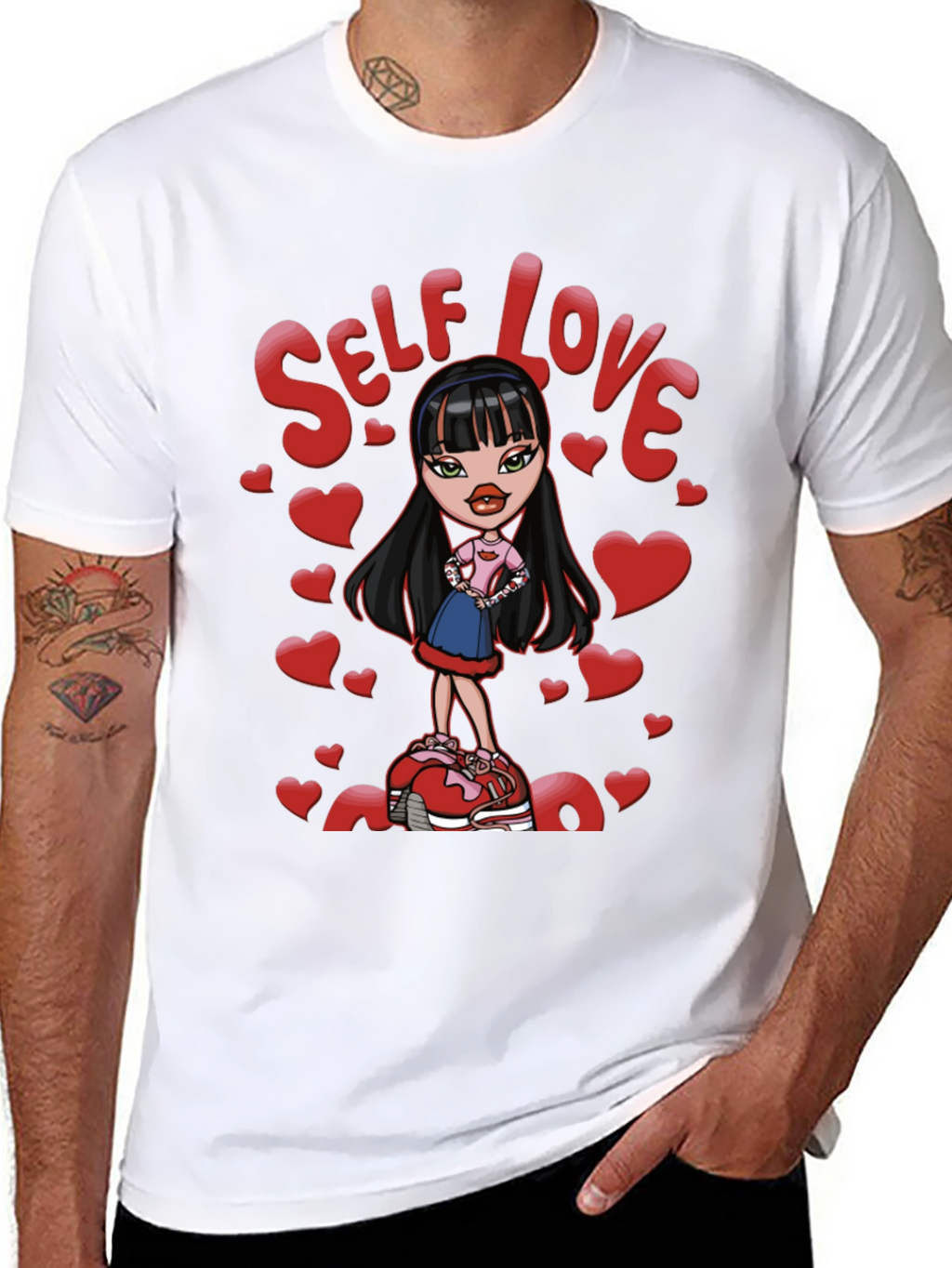 Self Love Bratz Doll Graphic Tee - Black