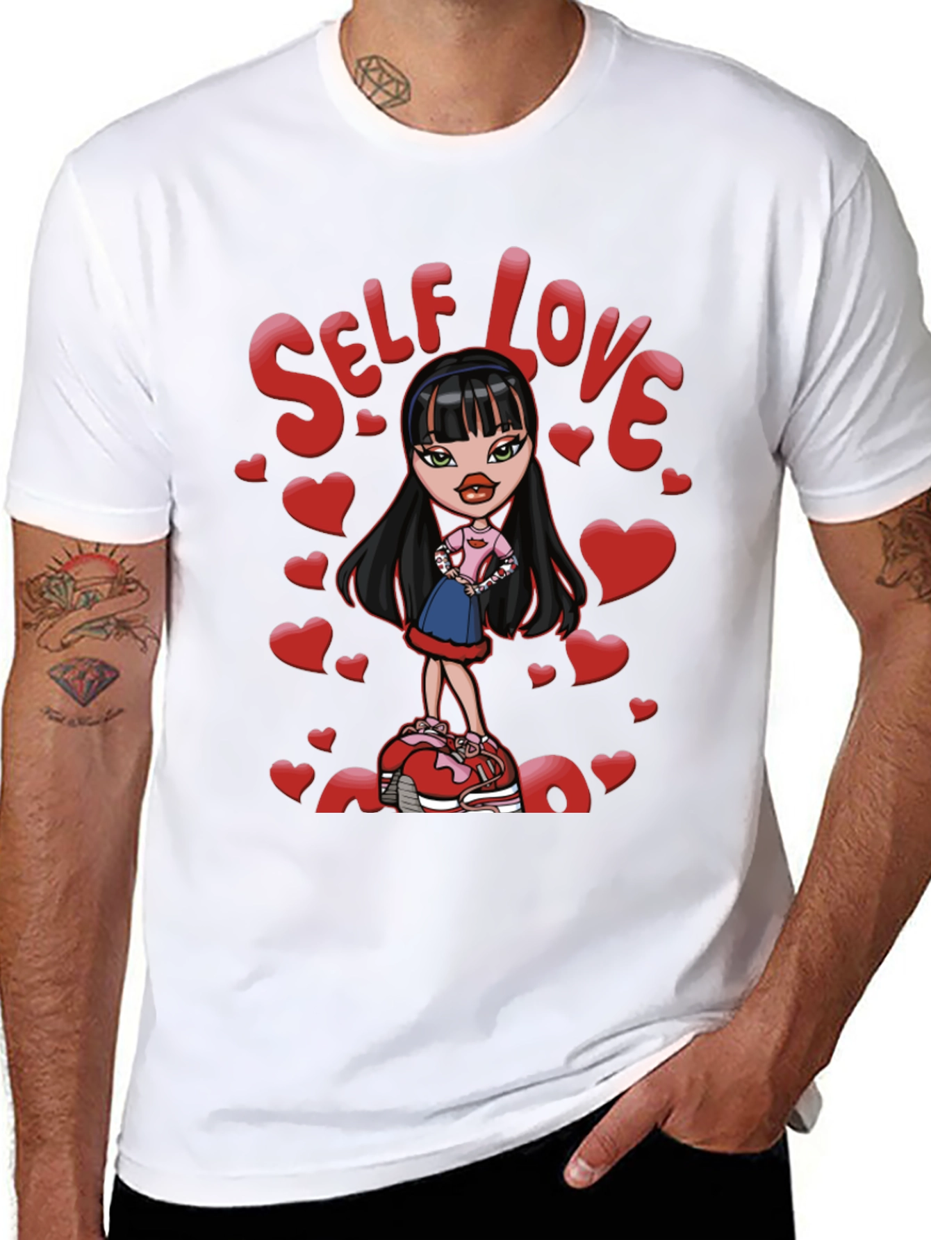 Self Love Bratz Doll Graphic Tee - Black