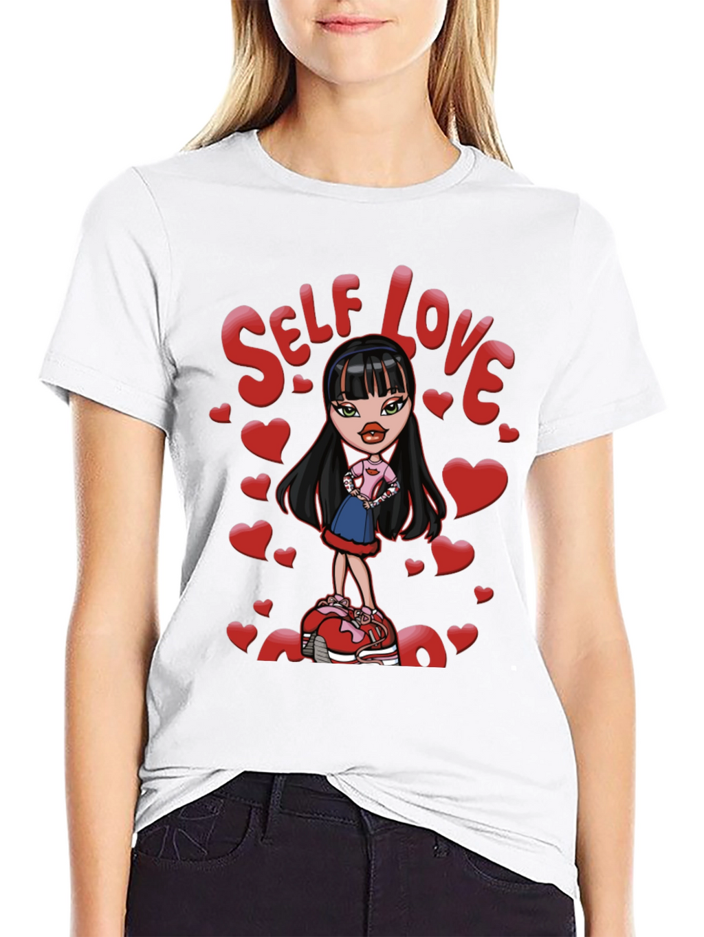 Self Love Bratz Doll Graphic Tee - Black