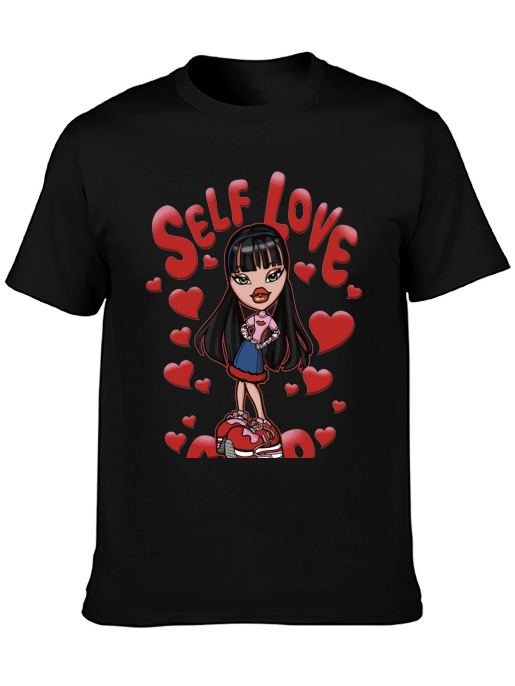 Self Love Bratz Doll Graphic Tee - Black