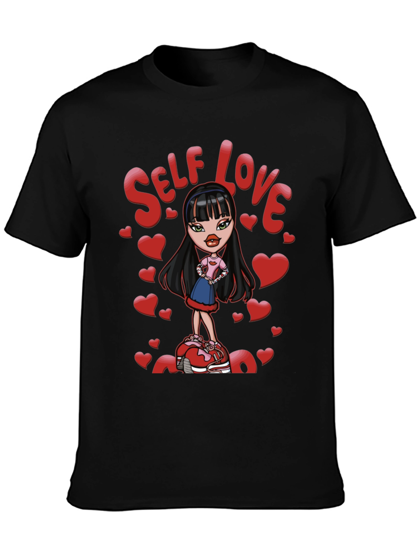 Self Love Bratz Doll Graphic Tee - Black