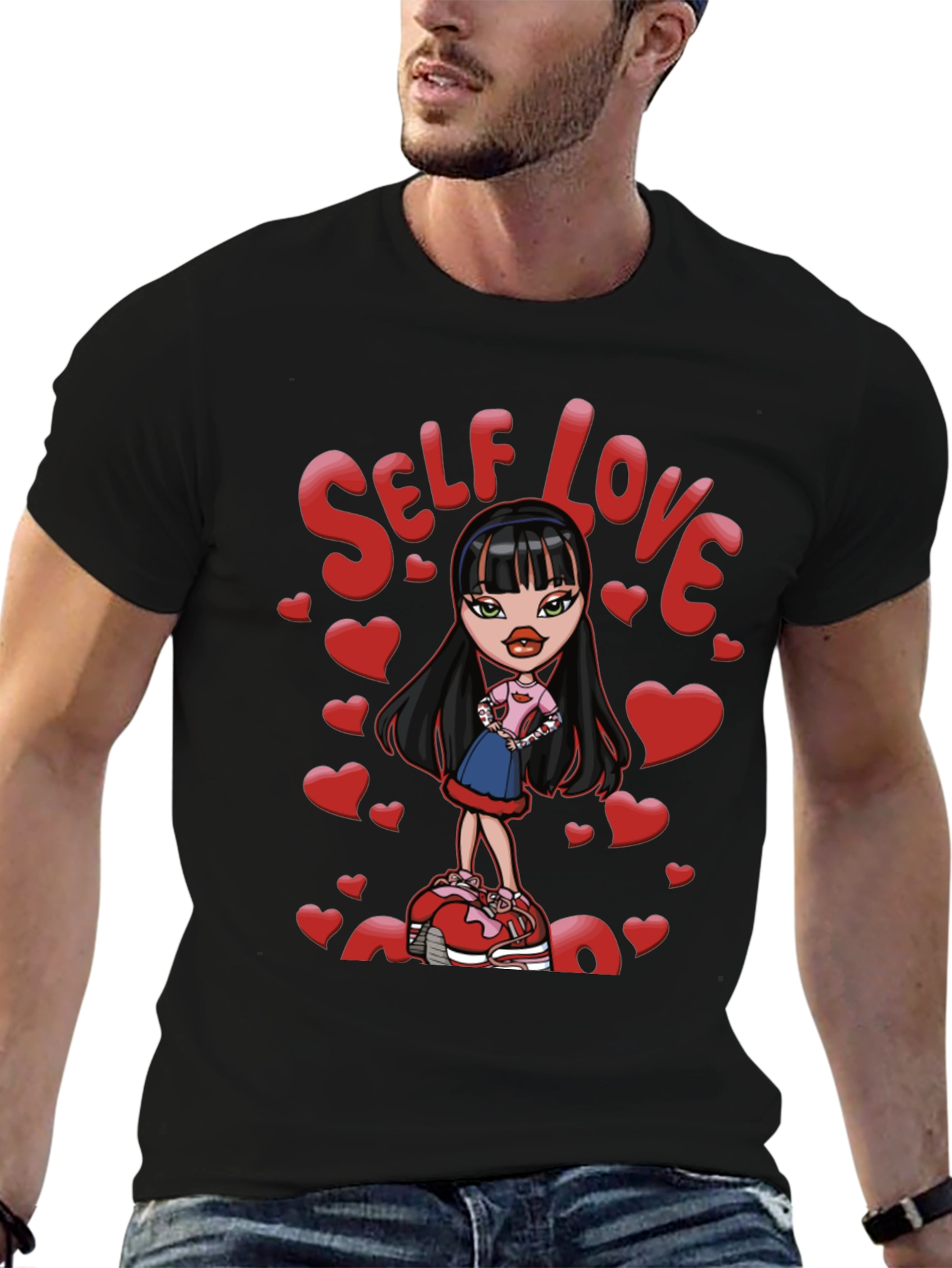 Self Love Bratz Doll Graphic Tee - Black