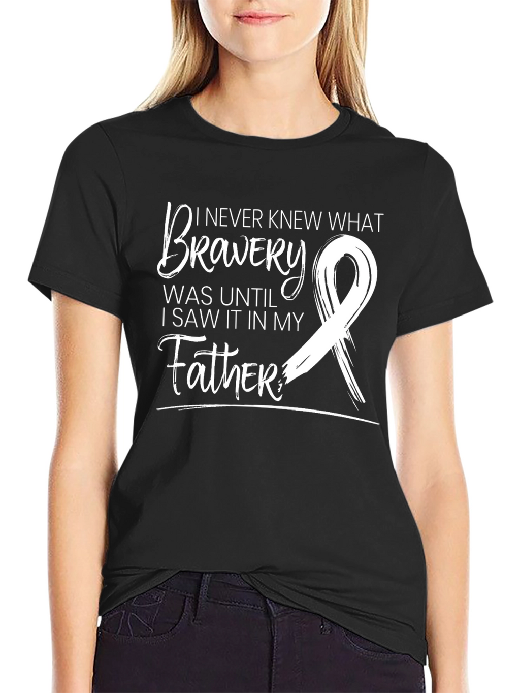 Bravery Ribbon Graphic T-Shirt - Father Support