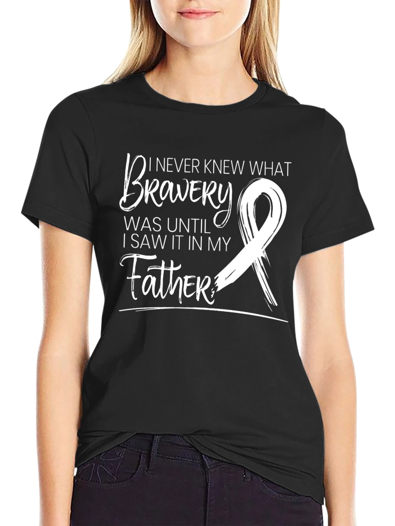 Bravery Ribbon Graphic T-Shirt - Father Support