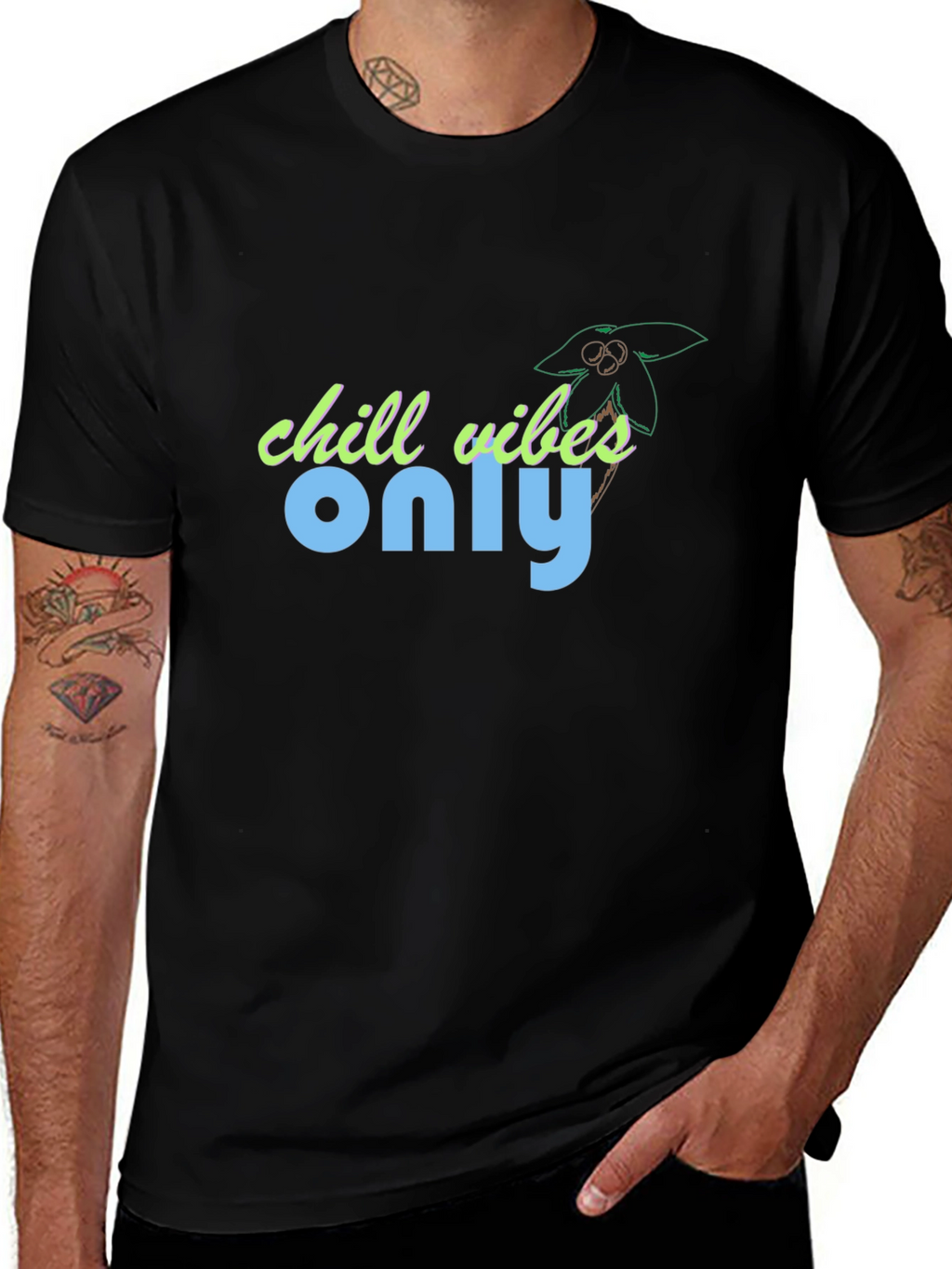 Chill Vibes Only Black Graphic Tee