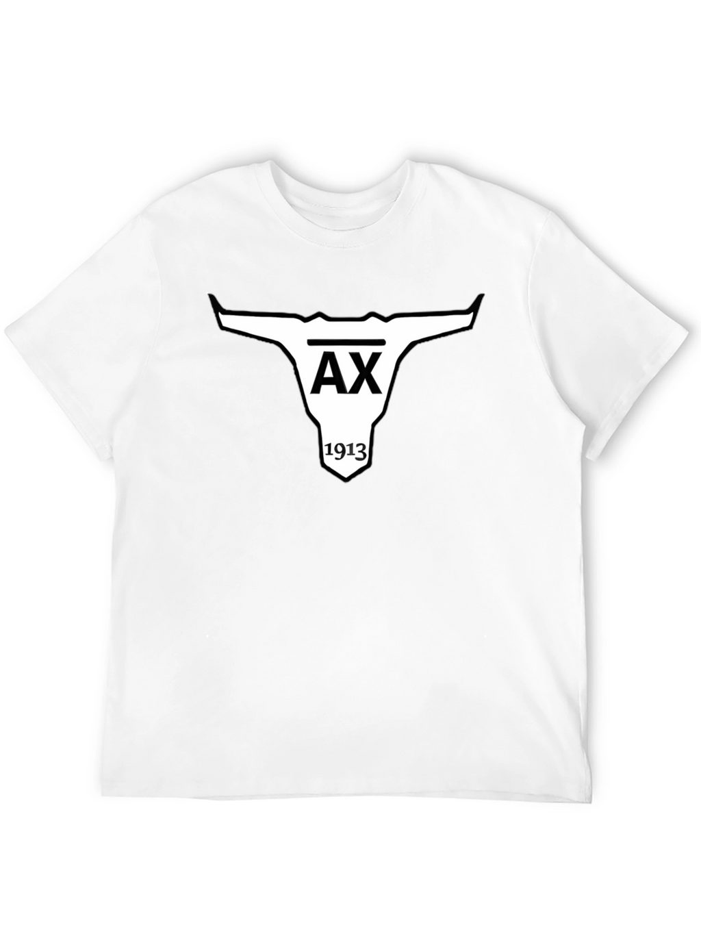 AX 1913 Bull Skull Graphic Black T-Shirt