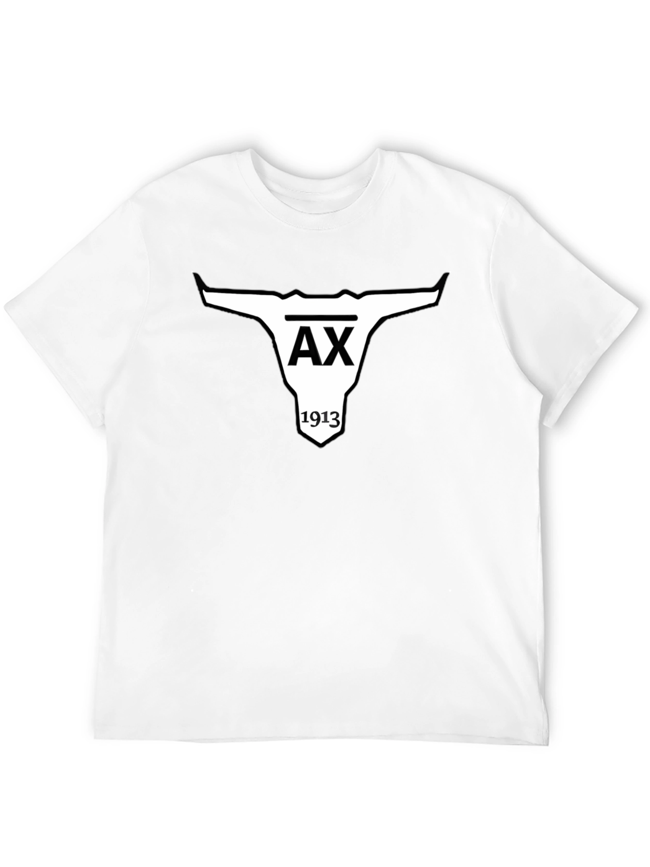 AX 1913 Bull Skull Graphic Black T-Shirt