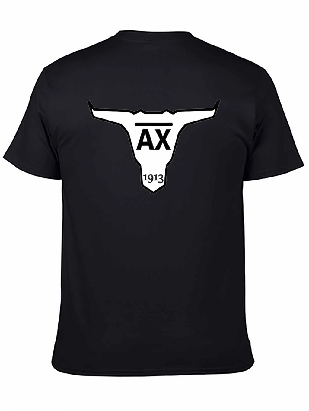 AX 1913 Bull Skull Graphic Black T-Shirt