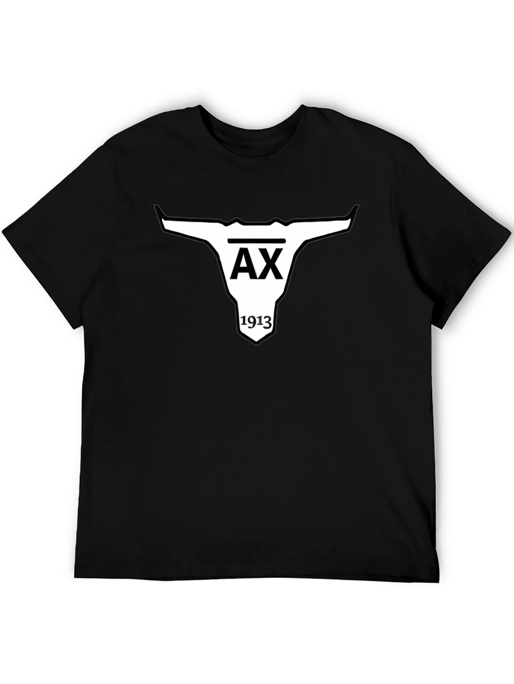 AX 1913 Bull Skull Graphic Black T-Shirt