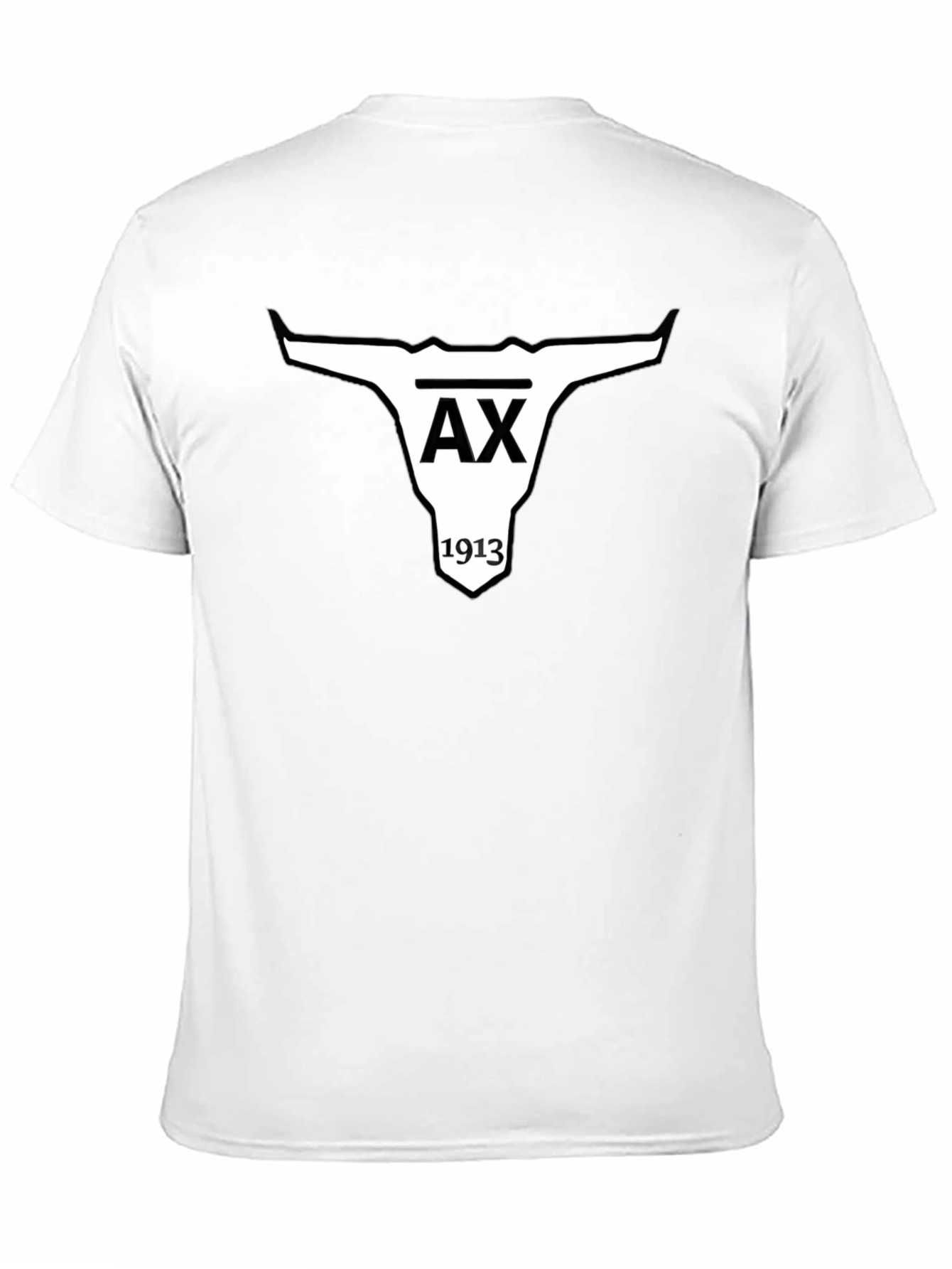 AX 1913 Bull Skull Graphic Black T-Shirt