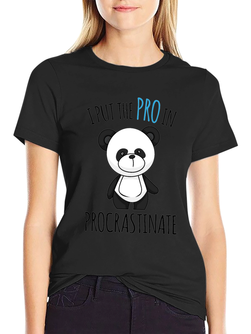 Funny Panda Procrastinate Graphic T-Shirt
