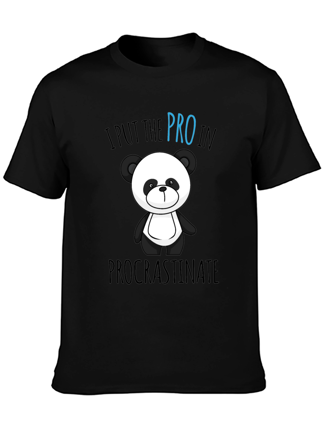Funny Panda Procrastinate Graphic T-Shirt