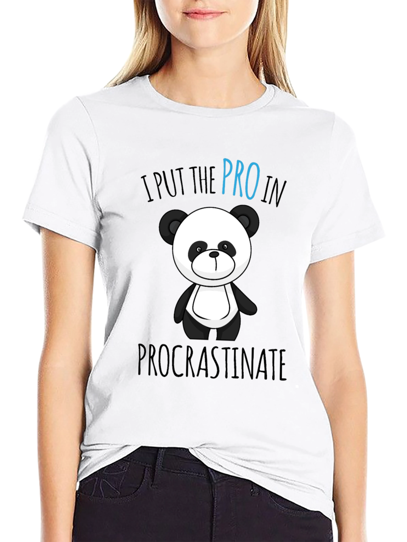 Funny Panda Procrastinate Graphic T-Shirt