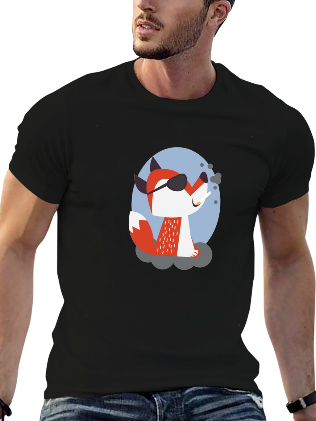 Cool Fox T-Shirt - Black Graphic Tee