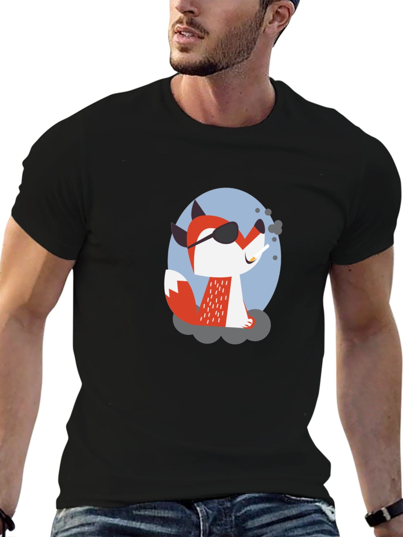 Cool Fox T-Shirt - Black Graphic Tee