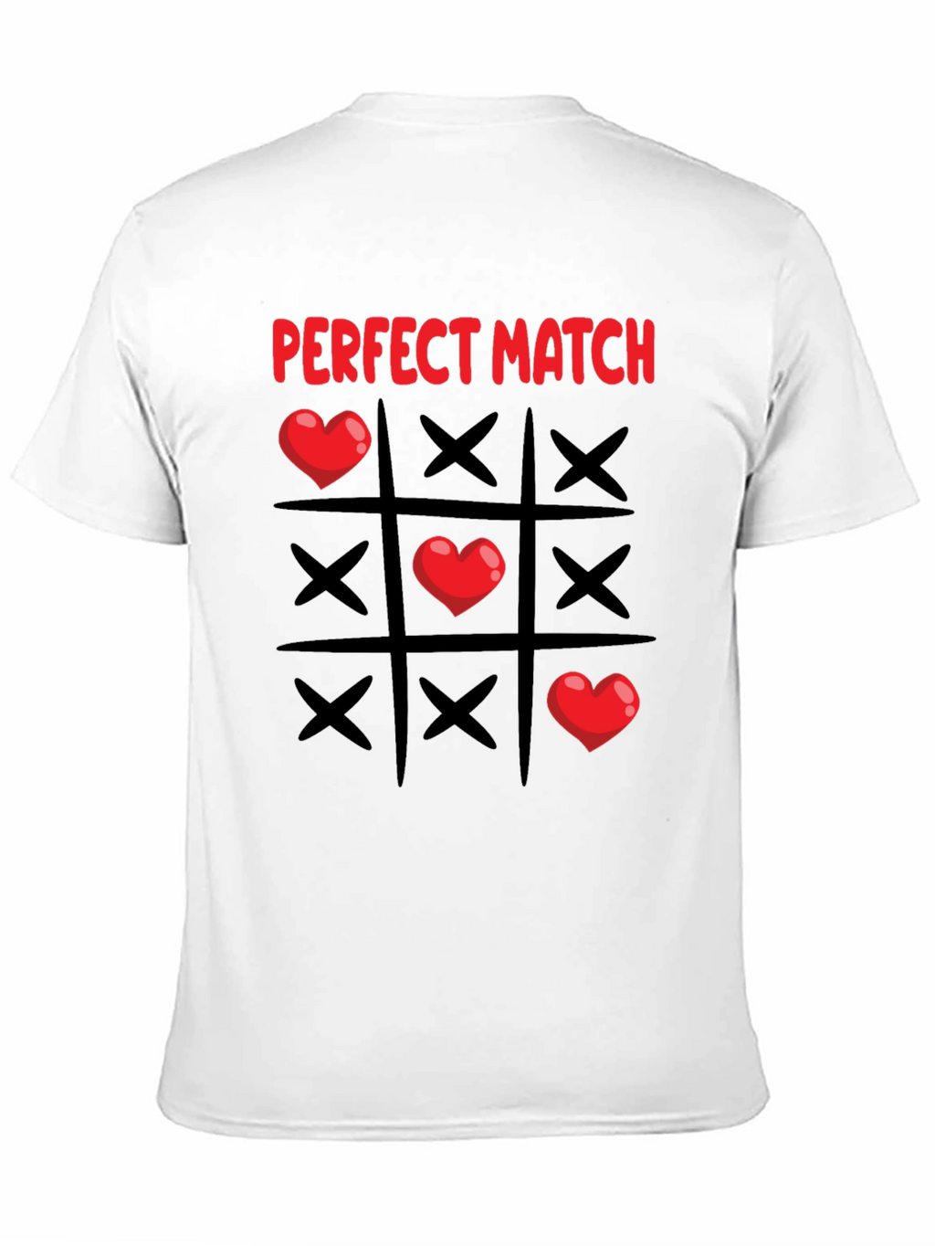Perfect Match Heart Tic-Tac-Toe T-Shirt