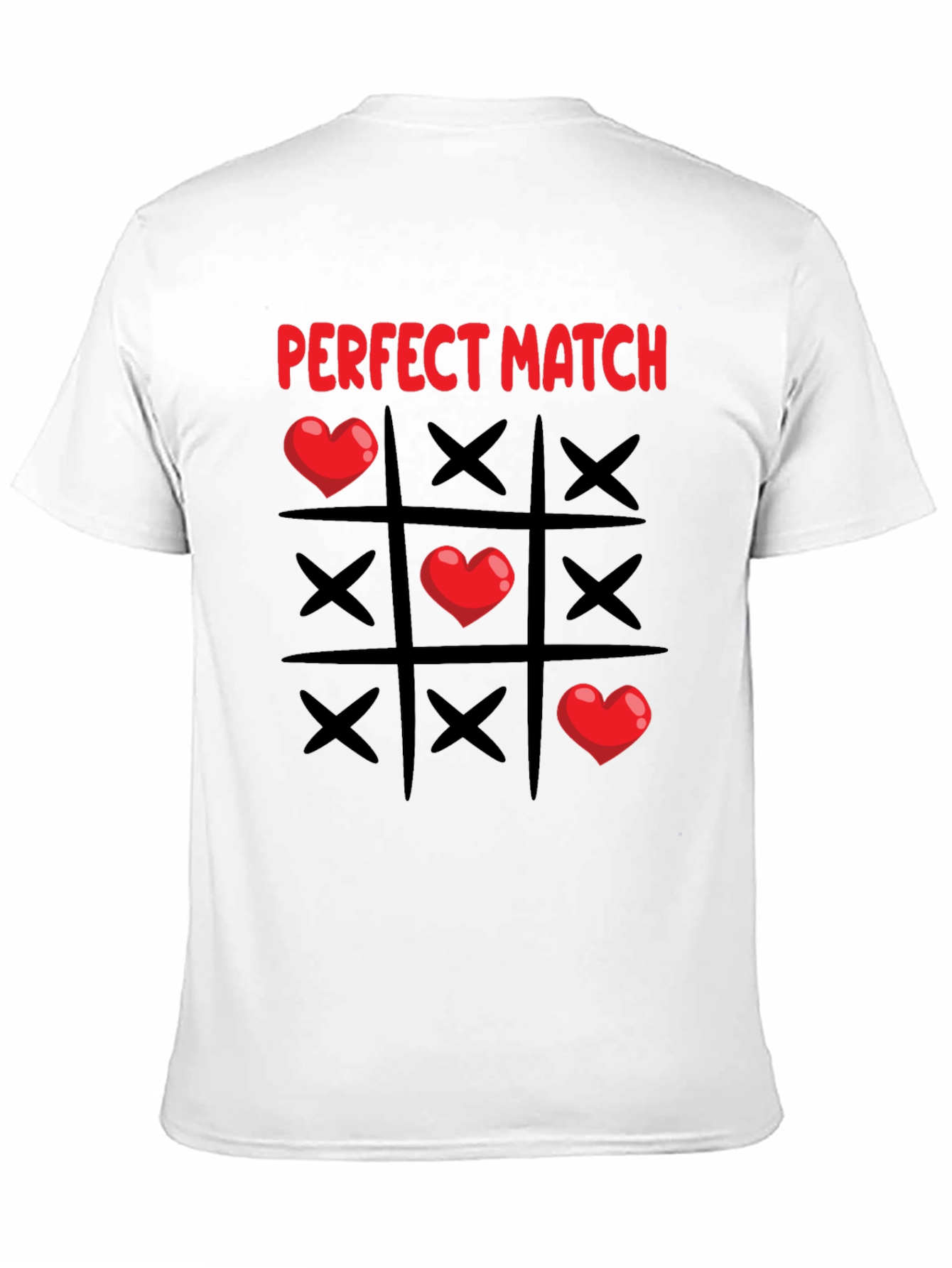 Perfect Match Heart Tic-Tac-Toe T-Shirt