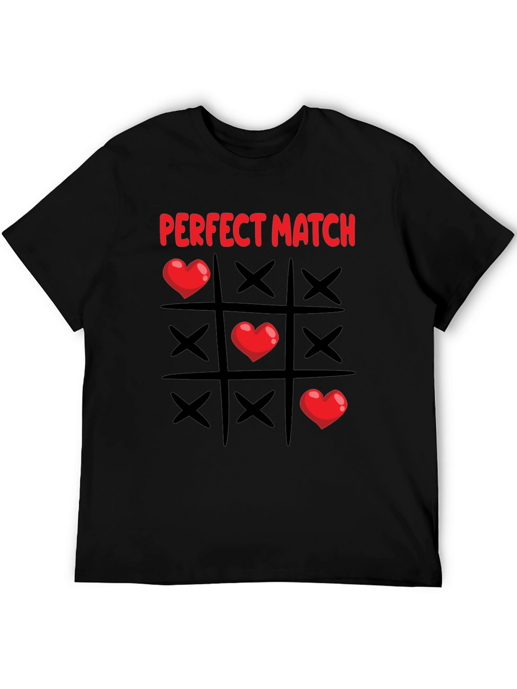 Perfect Match Heart Tic-Tac-Toe T-Shirt