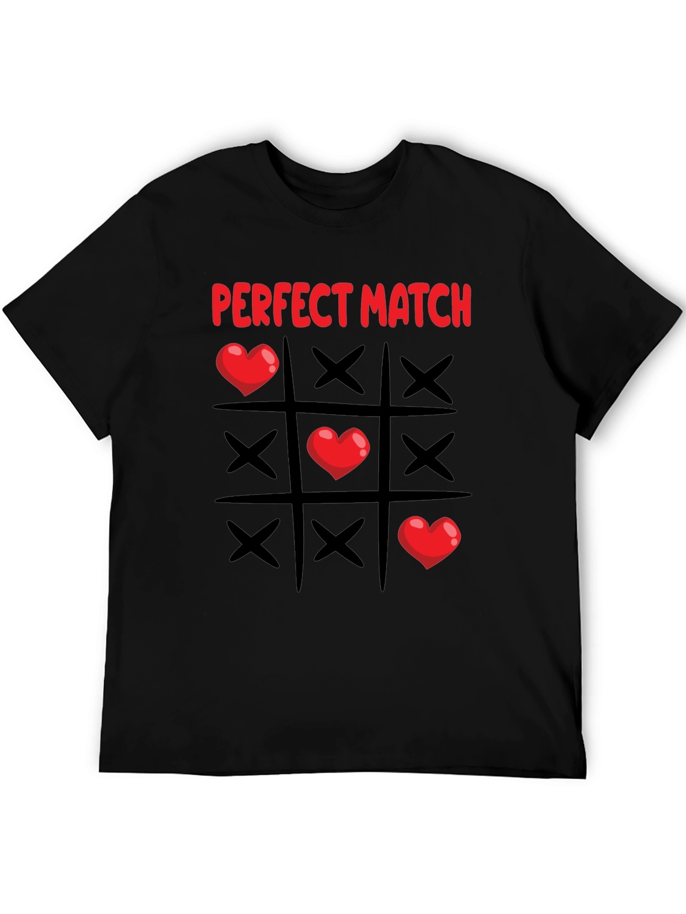 Perfect Match Heart Tic-Tac-Toe T-Shirt