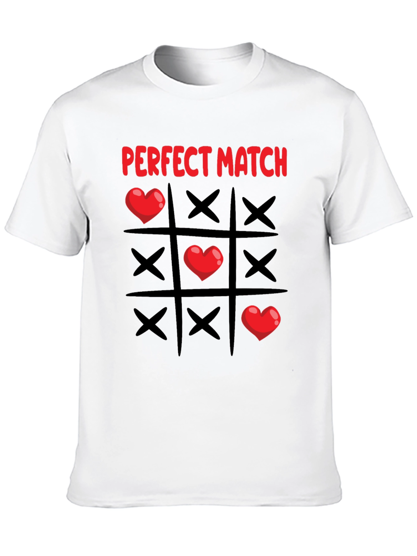 Perfect Match Heart Tic-Tac-Toe T-Shirt