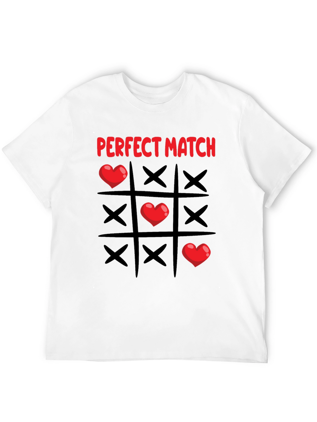 Perfect Match Heart Tic-Tac-Toe T-Shirt