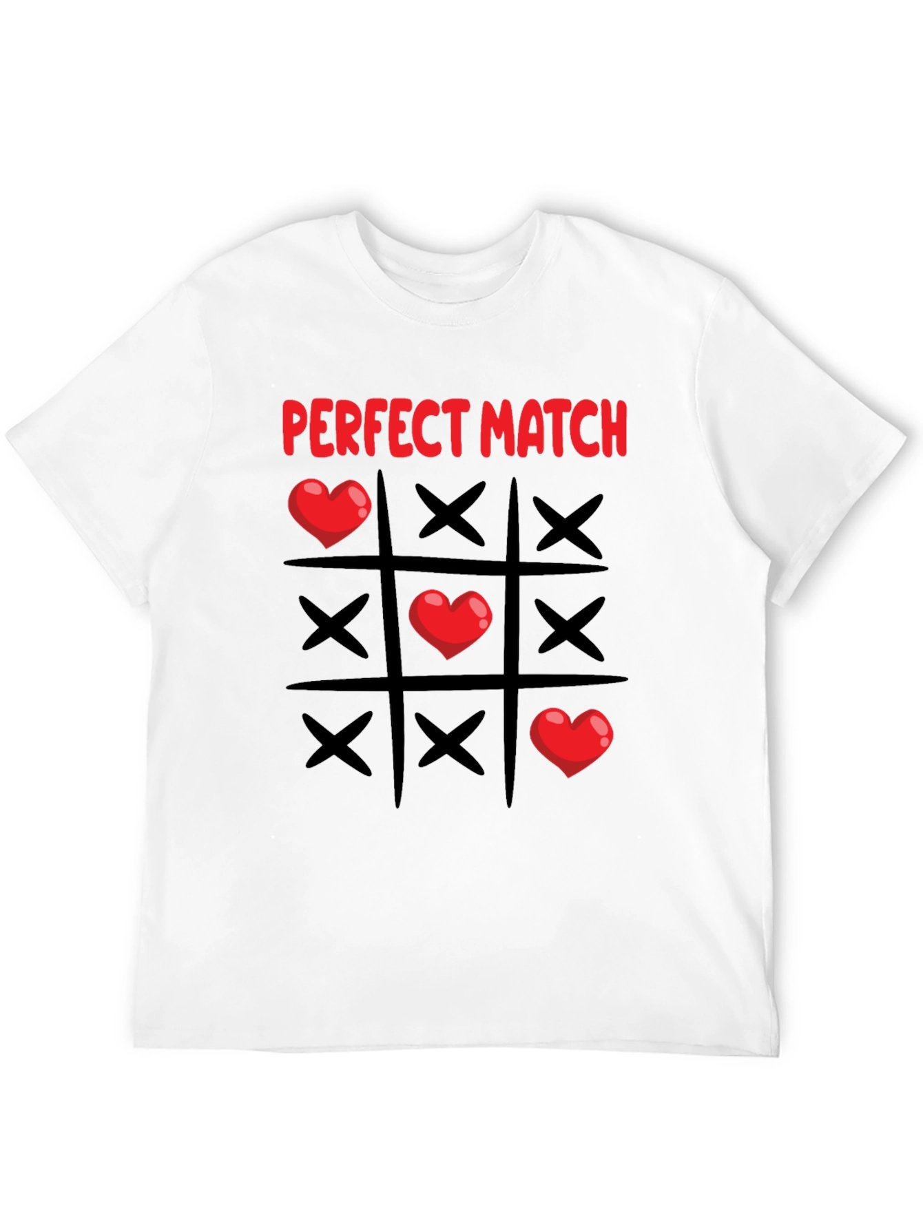 Perfect Match Heart Tic-Tac-Toe T-Shirt