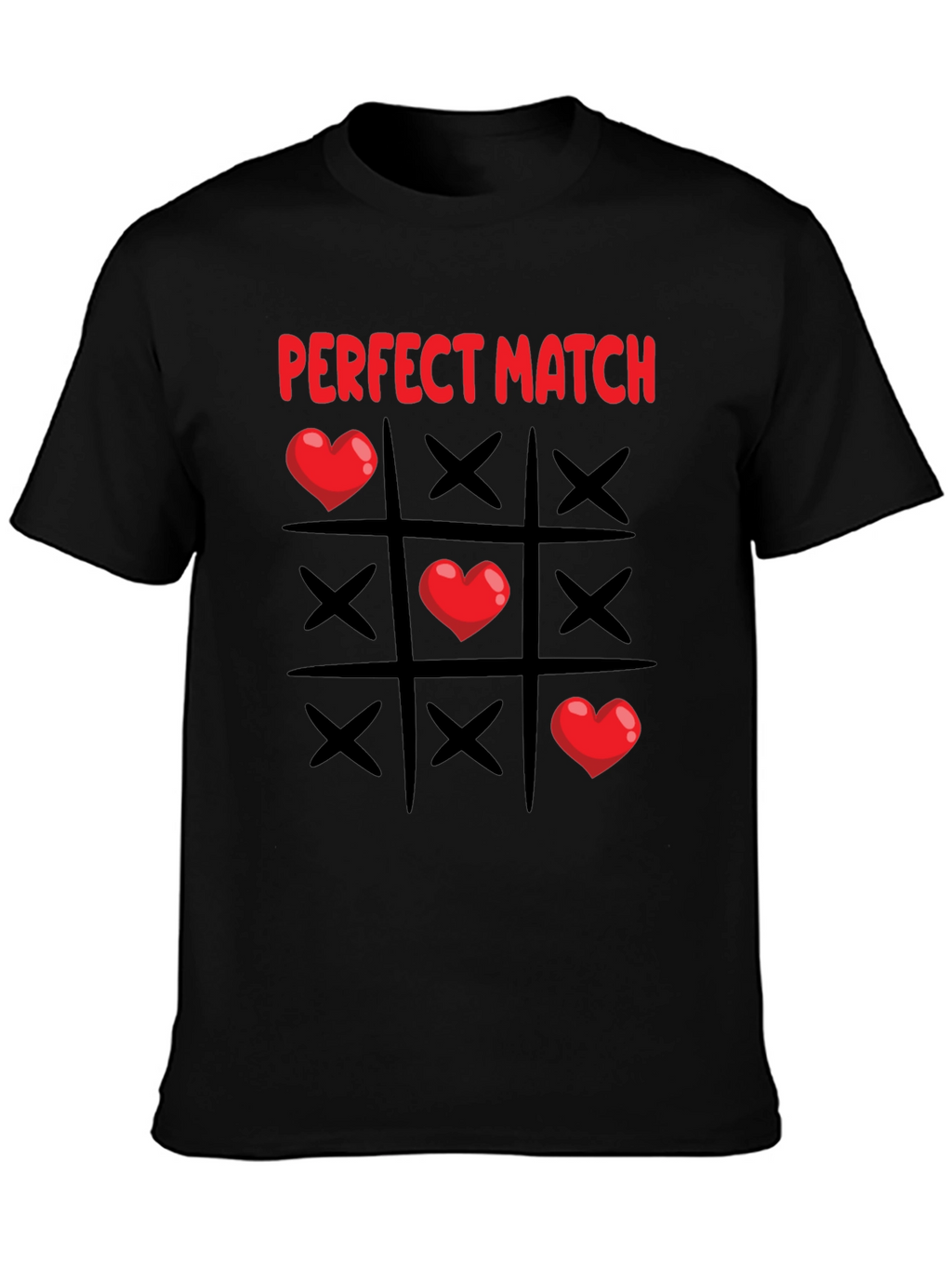 Perfect Match Heart Tic-Tac-Toe T-Shirt