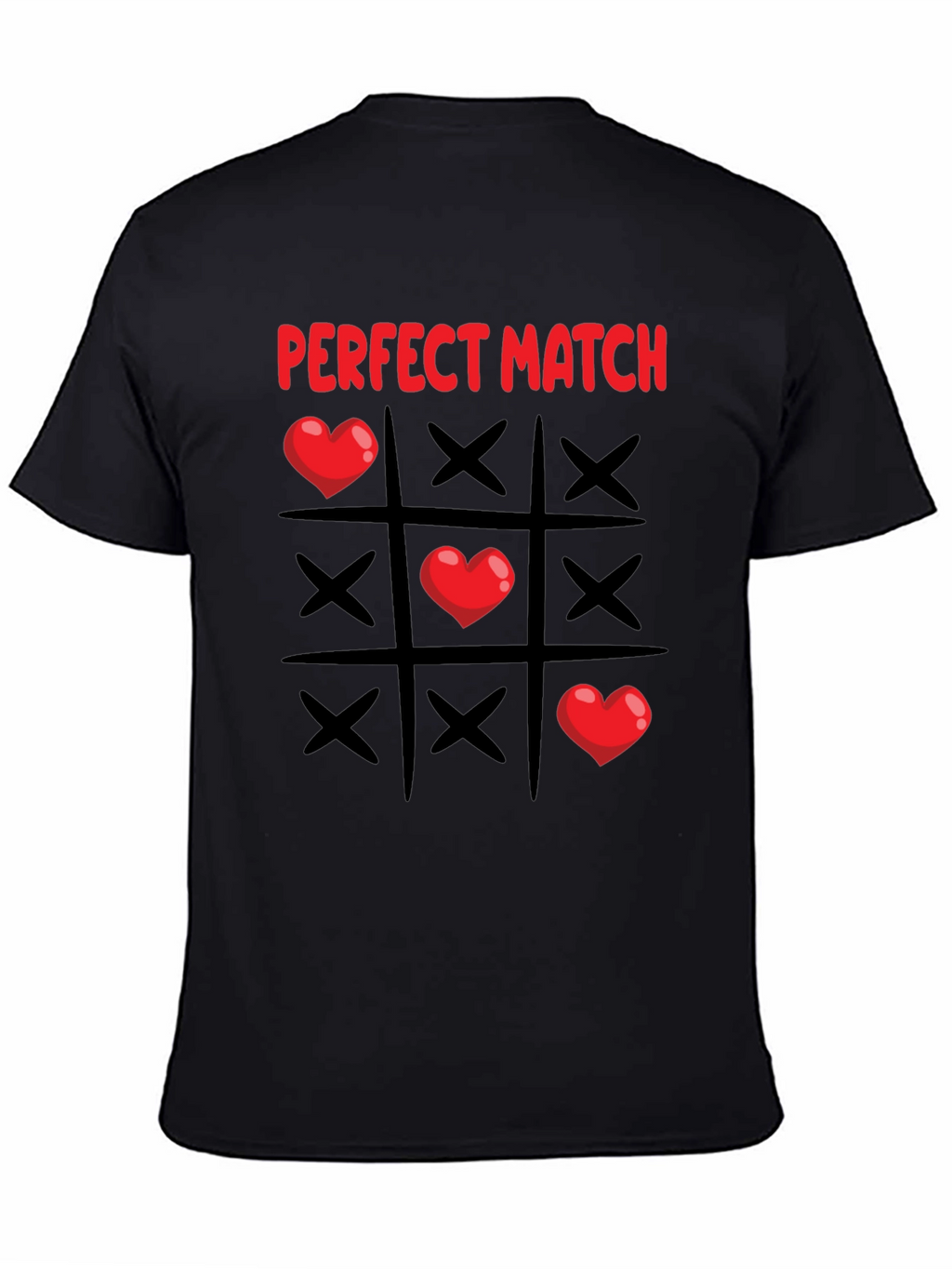 Perfect Match Heart Tic-Tac-Toe T-Shirt