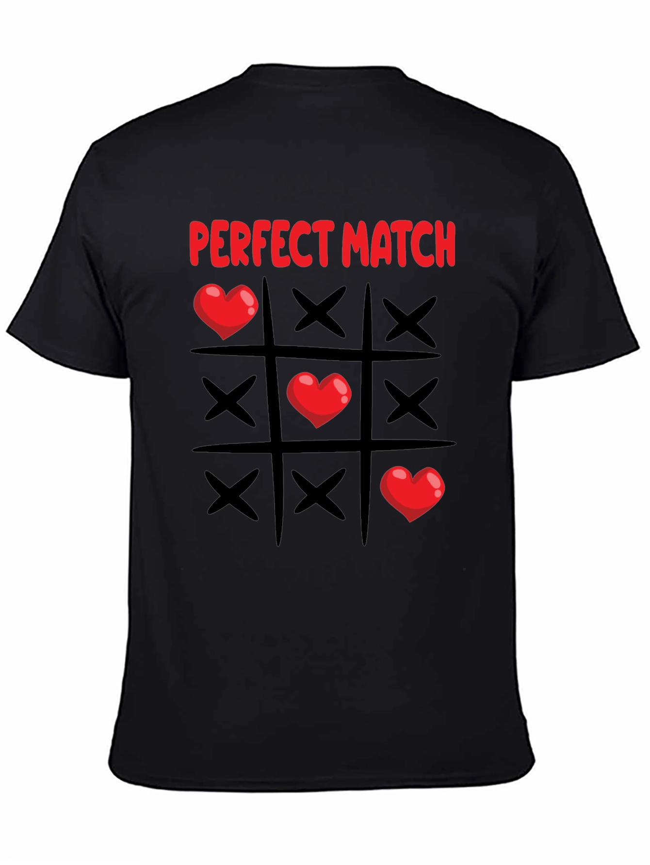 Perfect Match Heart Tic-Tac-Toe T-Shirt