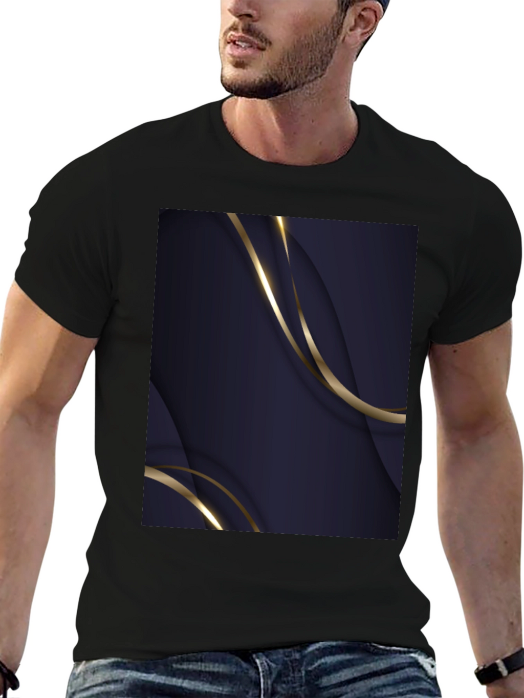 Abstract Design Black T-Shirt