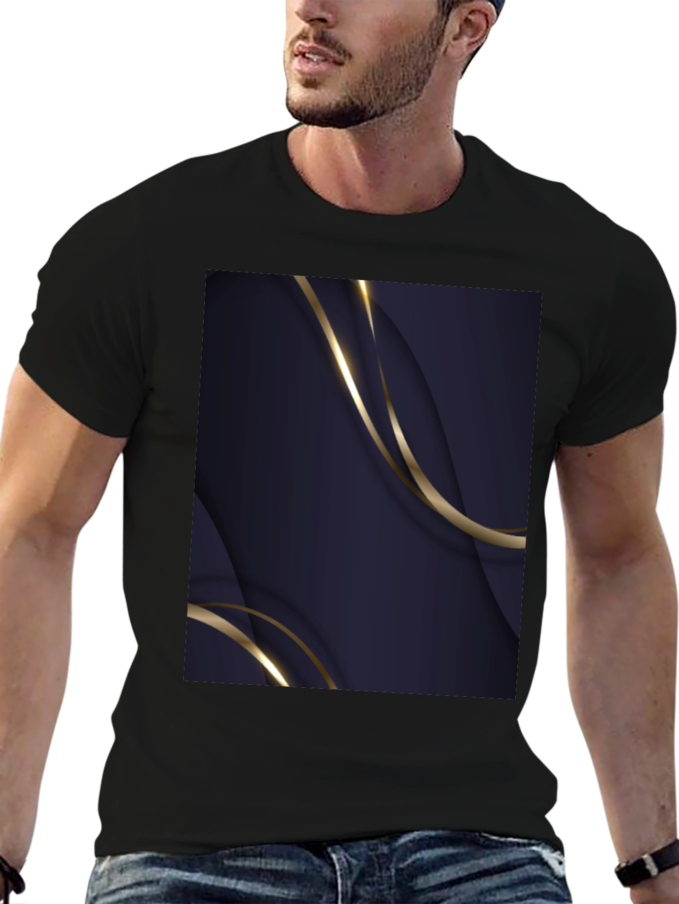 Abstract Design Black T-Shirt