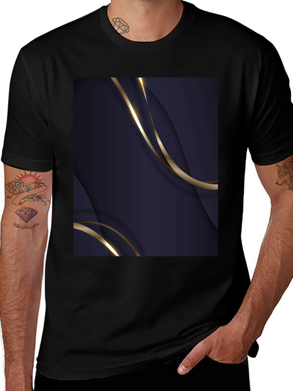 Abstract Design Black T-Shirt