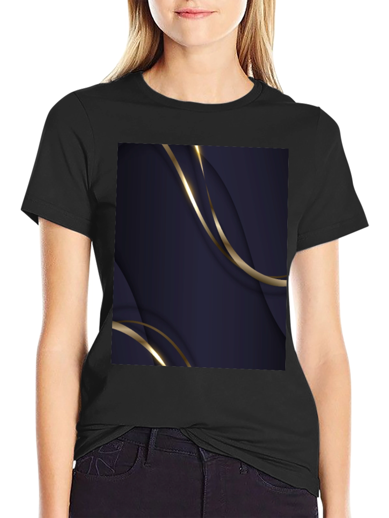 Abstract Design Black T-Shirt