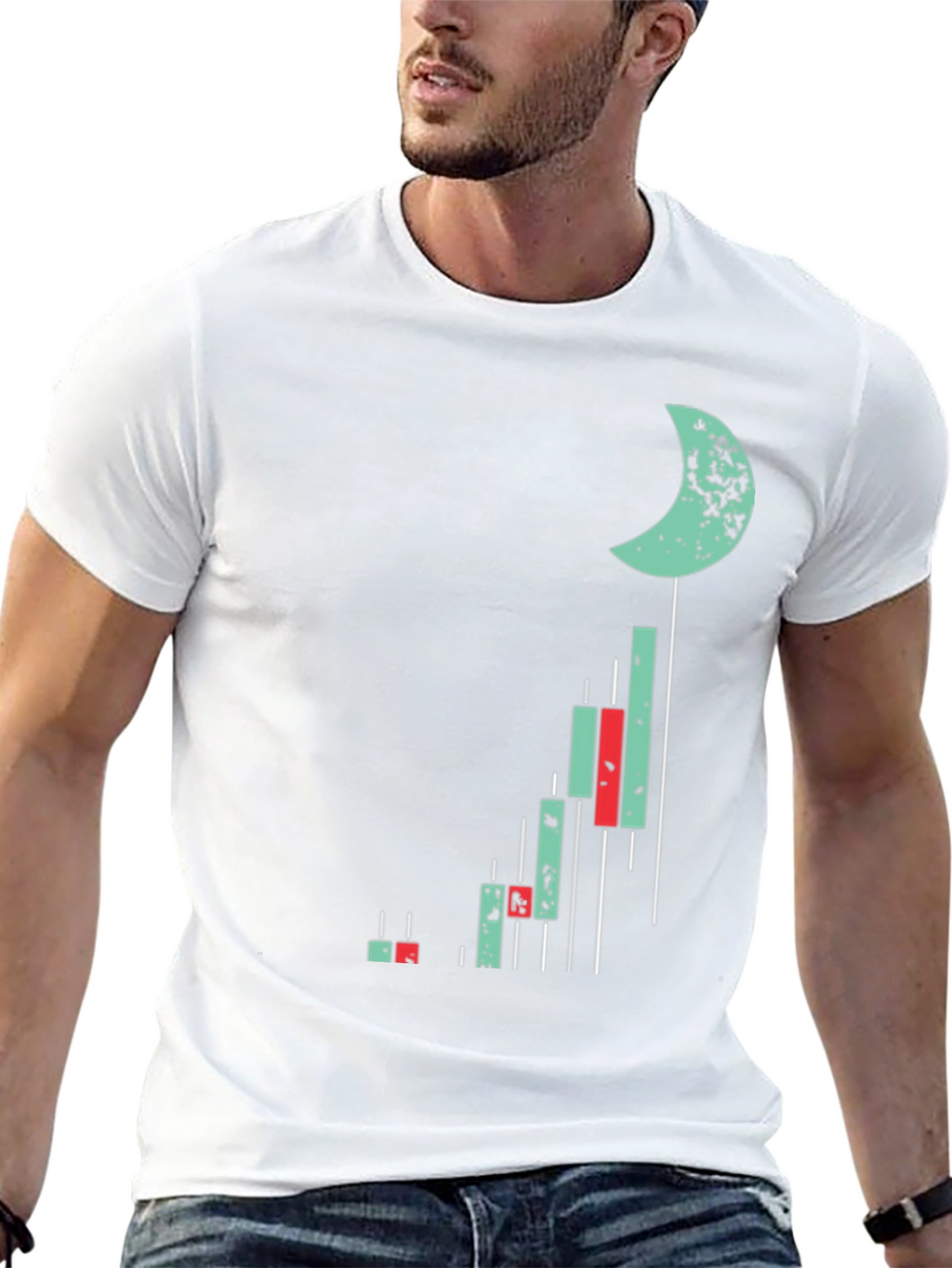 Crypto Moon Chart T-Shirt - Black Cotton Tee
