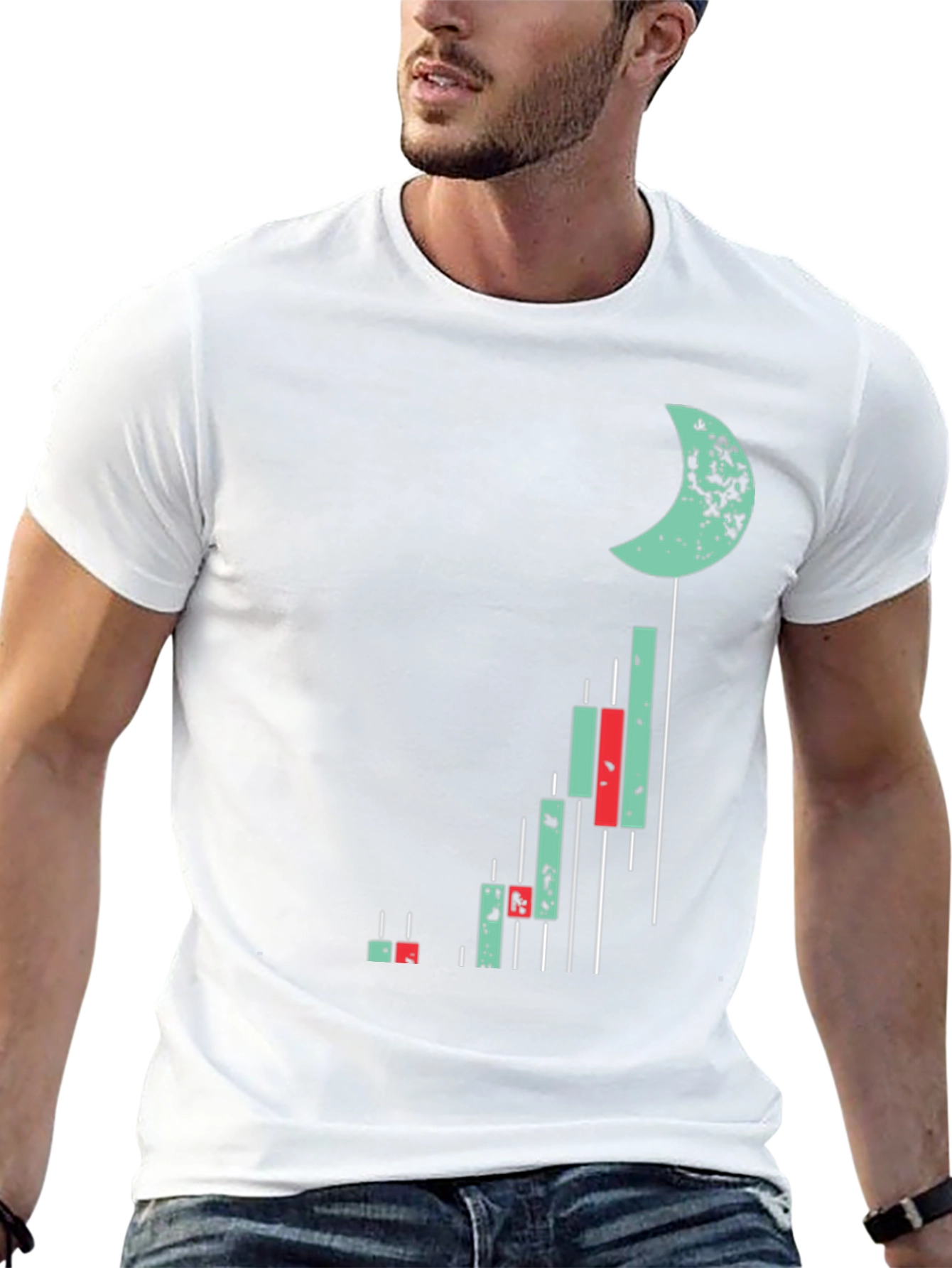 Crypto Moon Chart T-Shirt - Black Cotton Tee