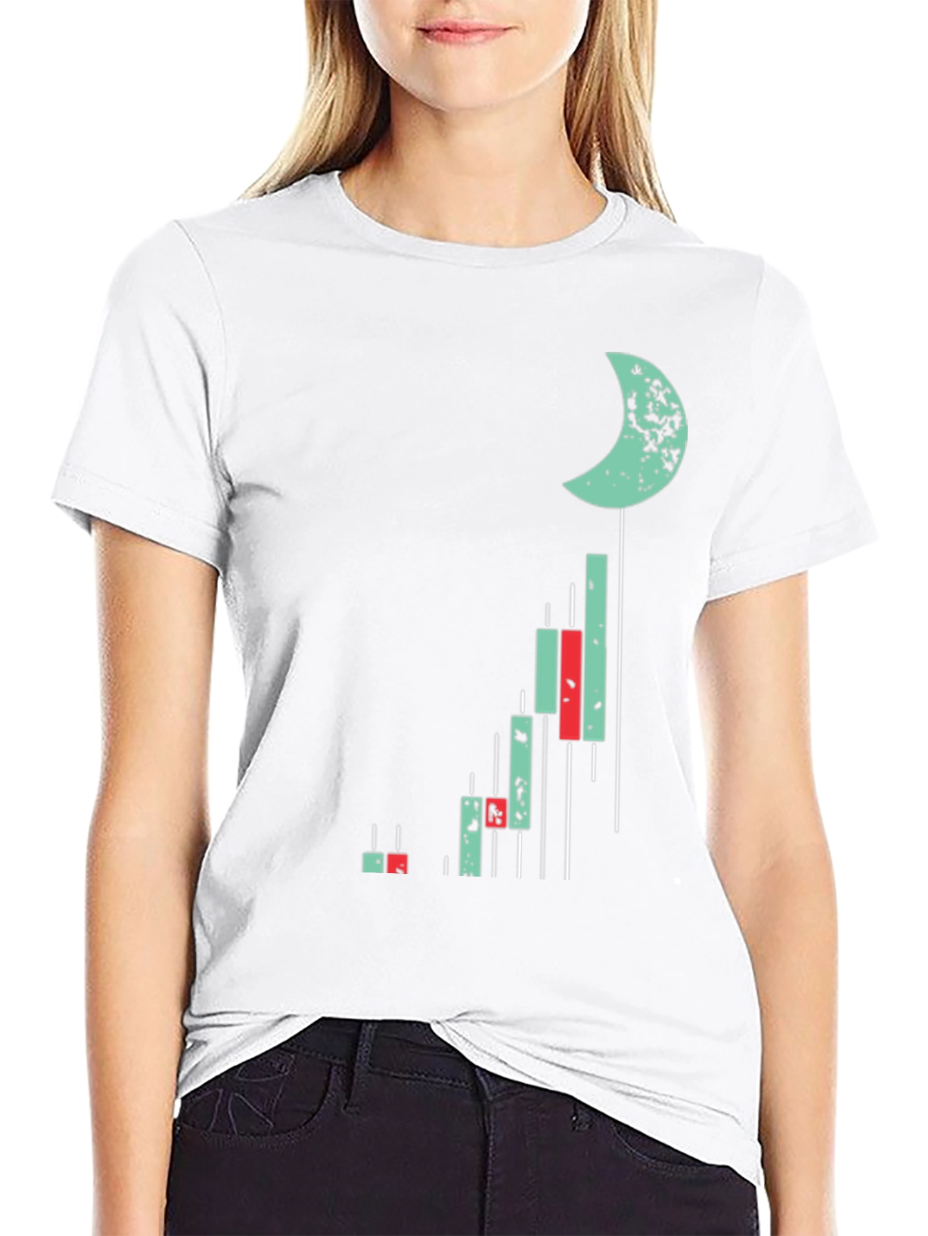 Crypto Moon Chart T-Shirt - Black Cotton Tee