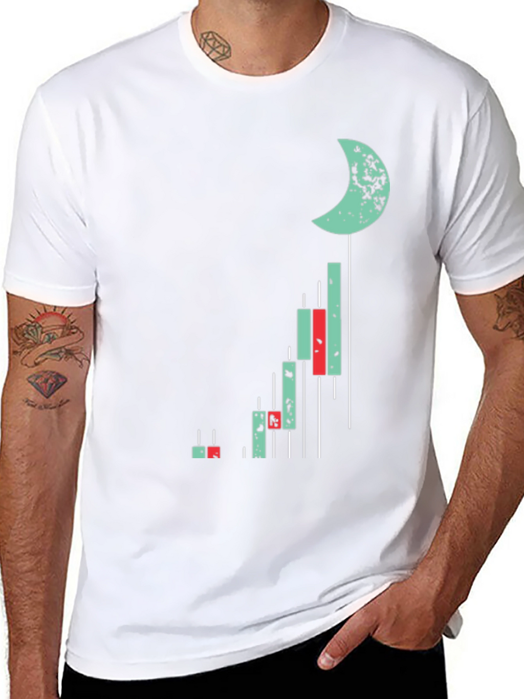 Crypto Moon Chart T-Shirt - Black Cotton Tee